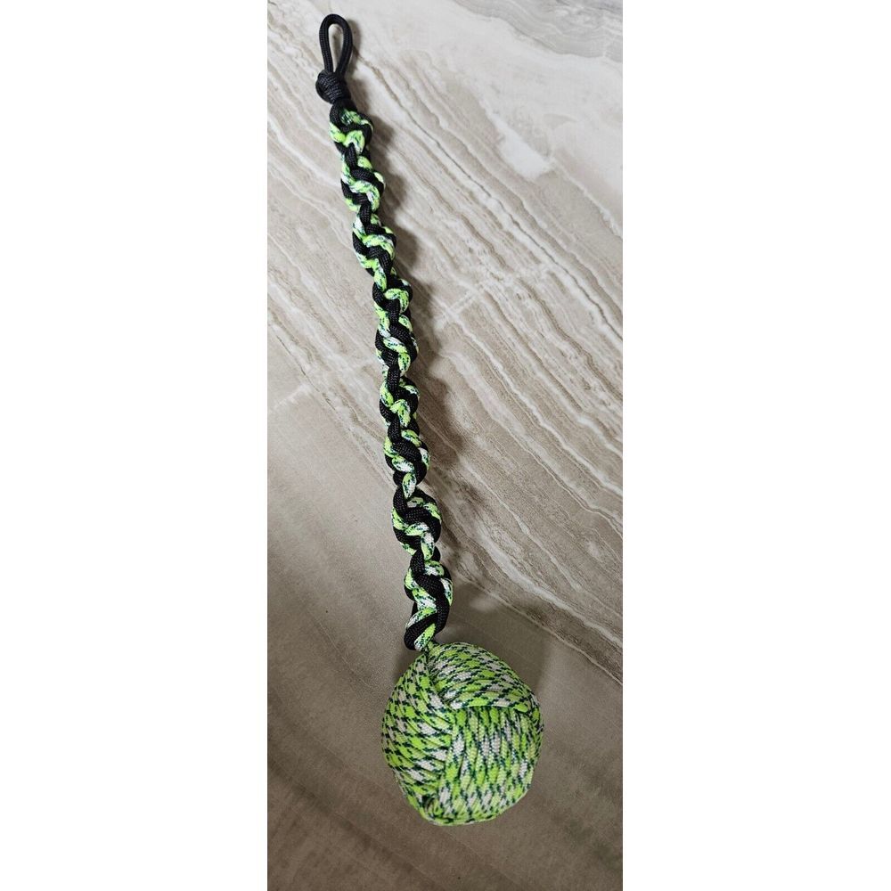 Handmade Monkey Fist Paracord Keychain Lanyard Golf Ball Green Survival‎
